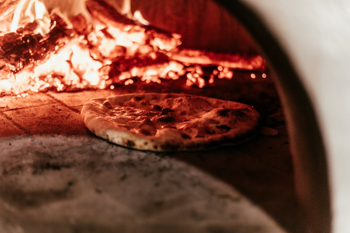 Stone-baked pizza
